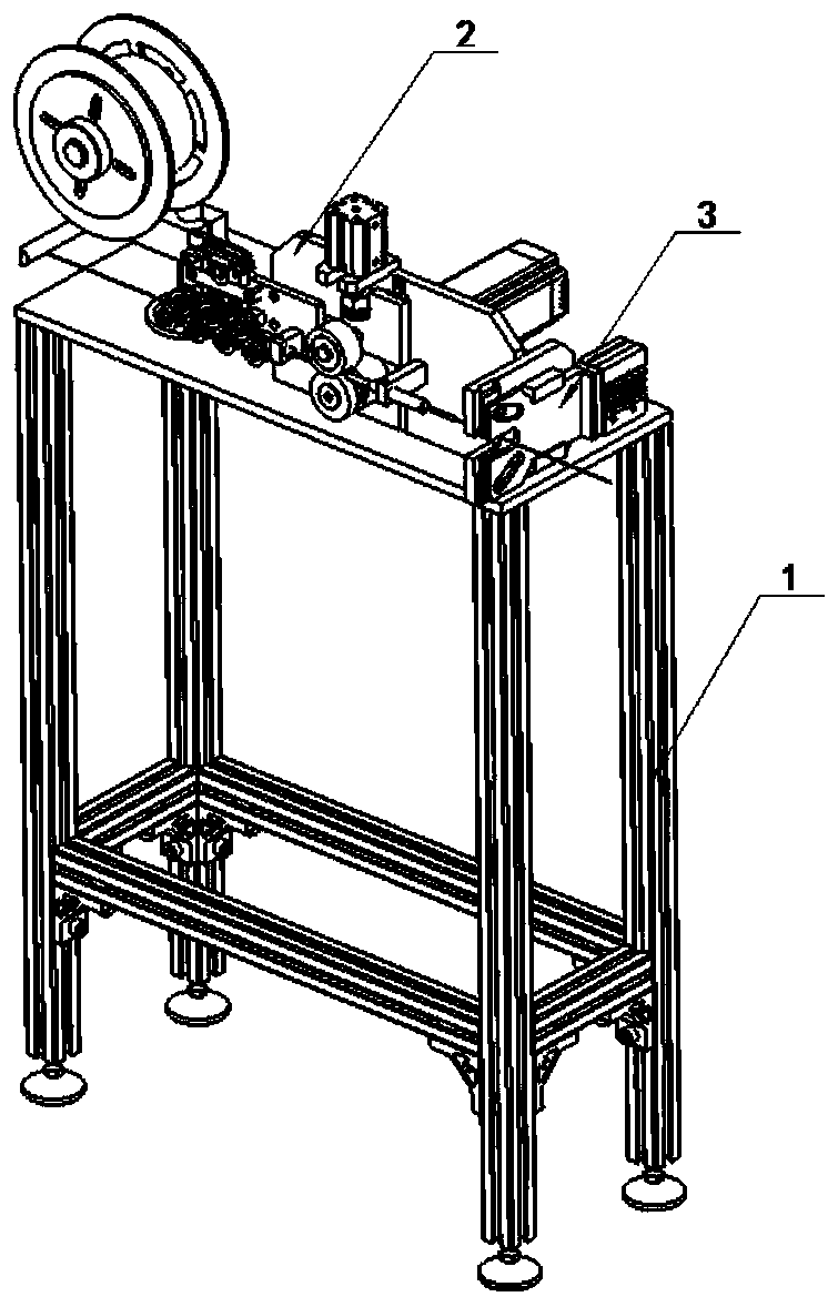 Wire leading-out and shearing device for automatic wine jar tying equipment