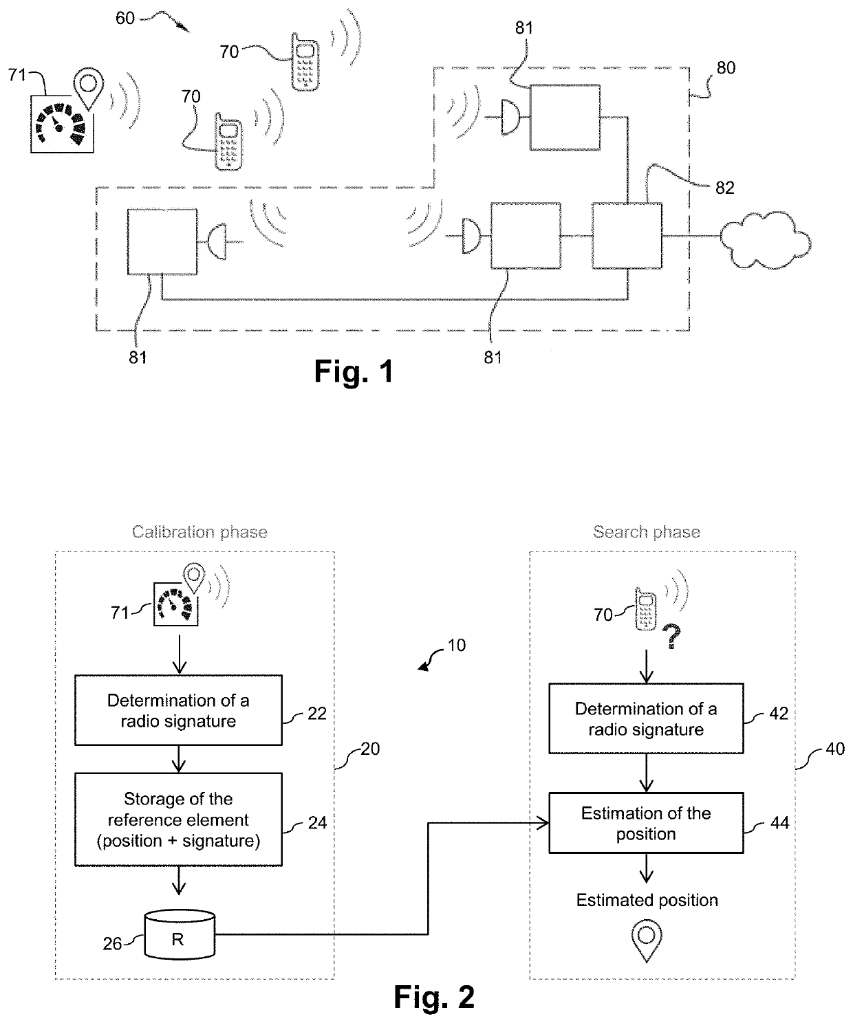 Method and system for geolocating a terminal occupying particular geographical positions