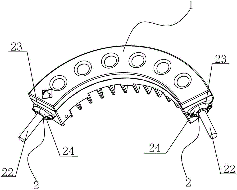 Wire outlet structure applied to corrugated lamp