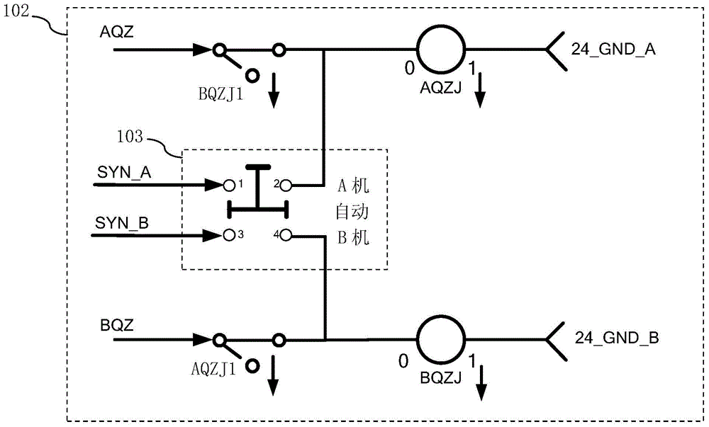 Two-machine hot standby switching circuit