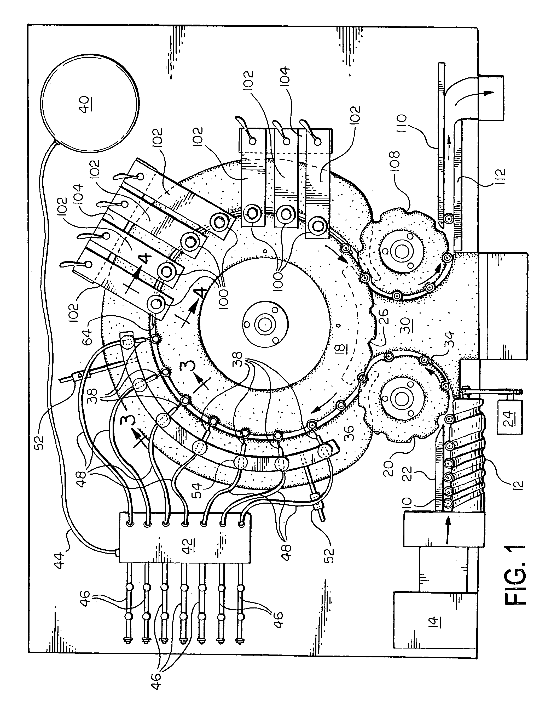 System for filling and closing fluid containing cartridges