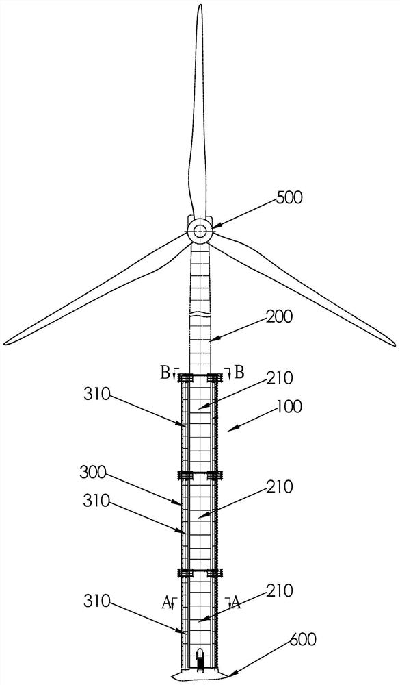 Tower and wind power generation device