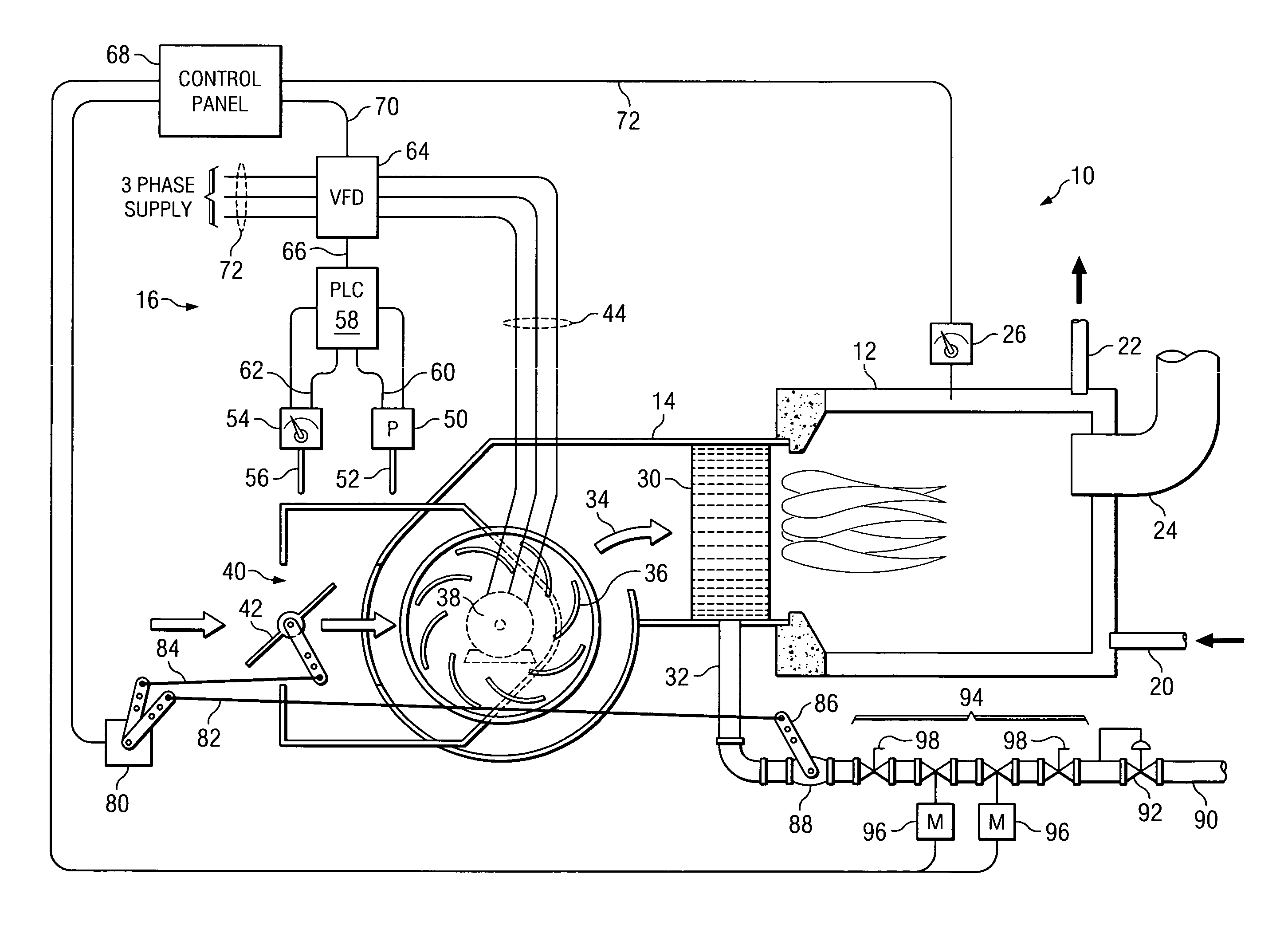 Method and apparatus for controlling combustion in a burner