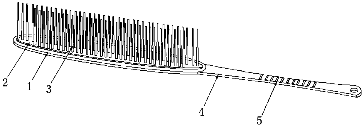 Air cushion comb with silver comb teeth and preparation process thereof