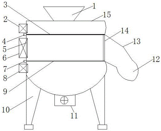 Cyclone type dust removing device of grain dust-removing machine