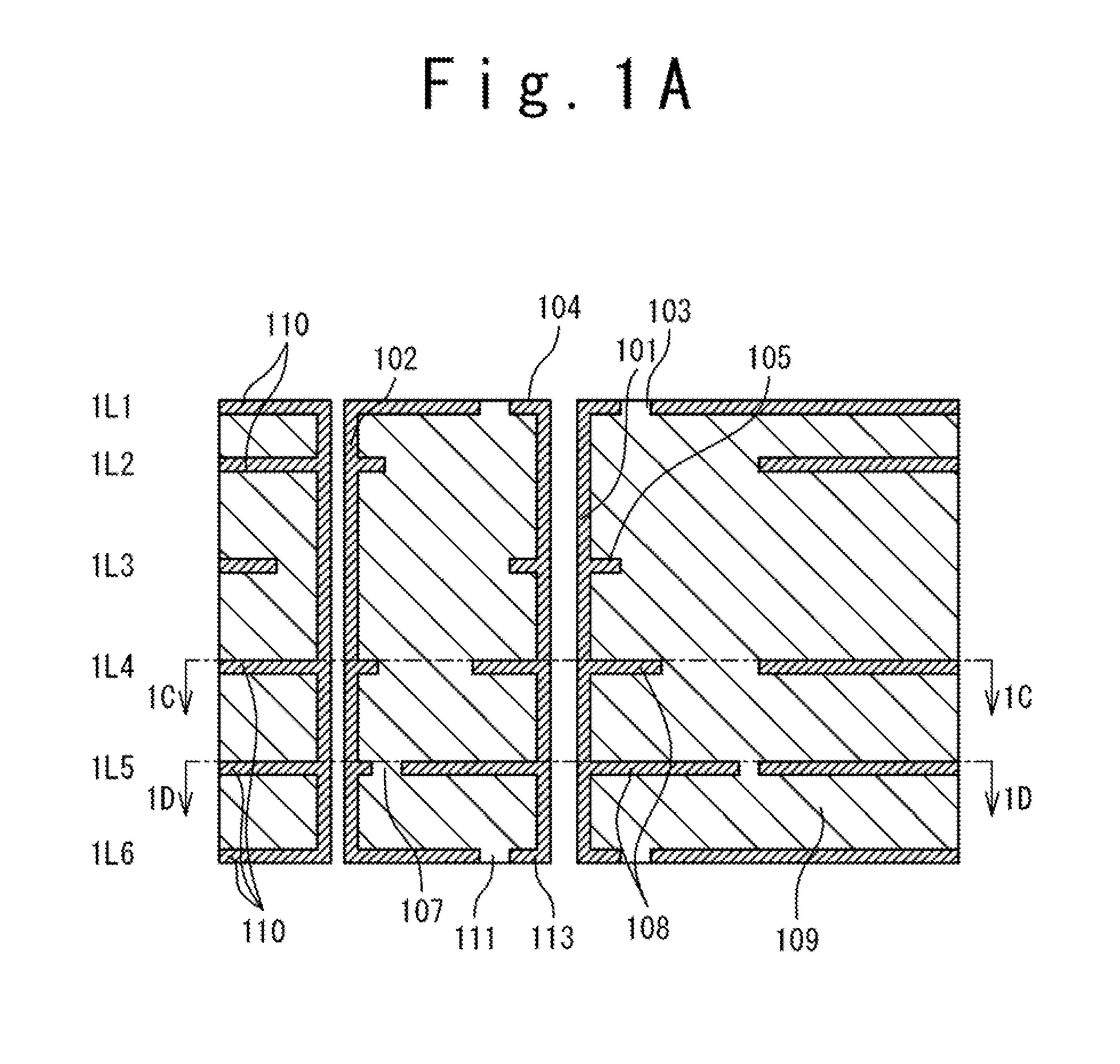 Filter based on a combined via structure