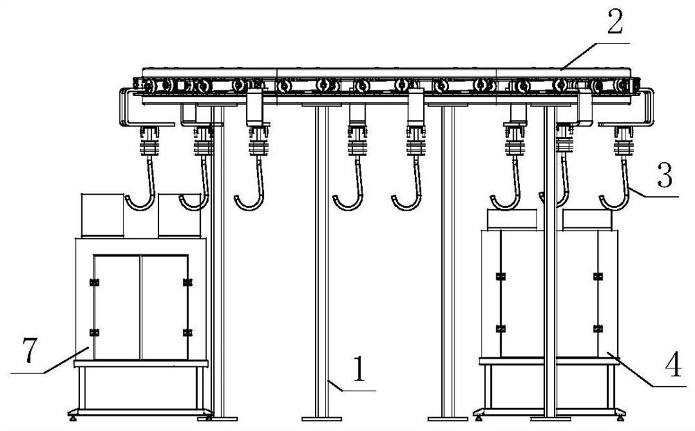 Automatic suspension running water cleaning integrated equipment for slaughtering
