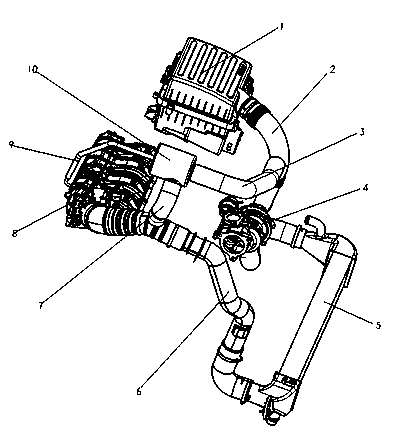 Air inlet pipeline system of supercharged engine and air inlet by-pass valve