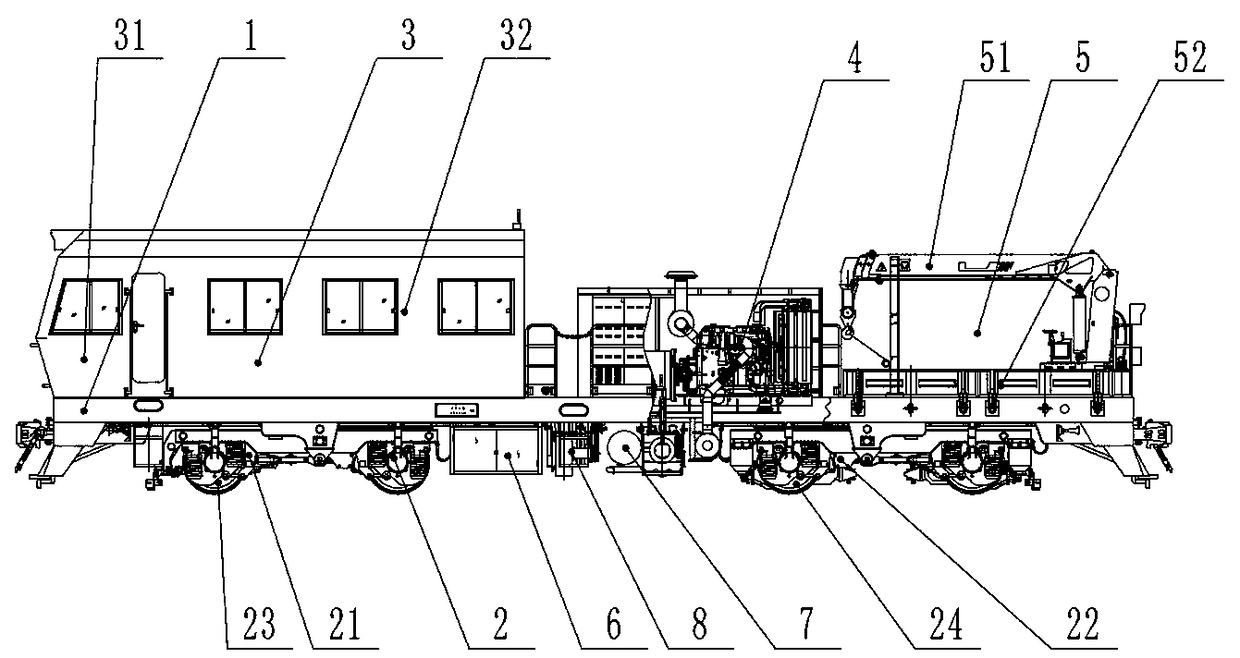 High-speed railway special electric drive public works rail car