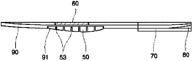 Shoe sole with an attachment, and shoe comprising same