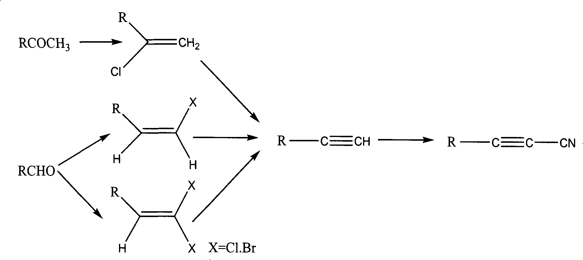 Method for synthesizing cyanoacetylene derivatives