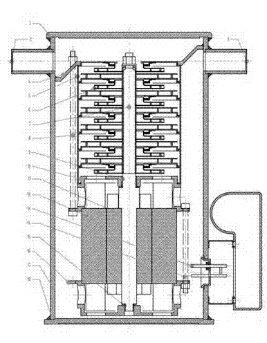 Fully-enclosed suspension type multistage centrifugal pump for transporting high-pressure freon