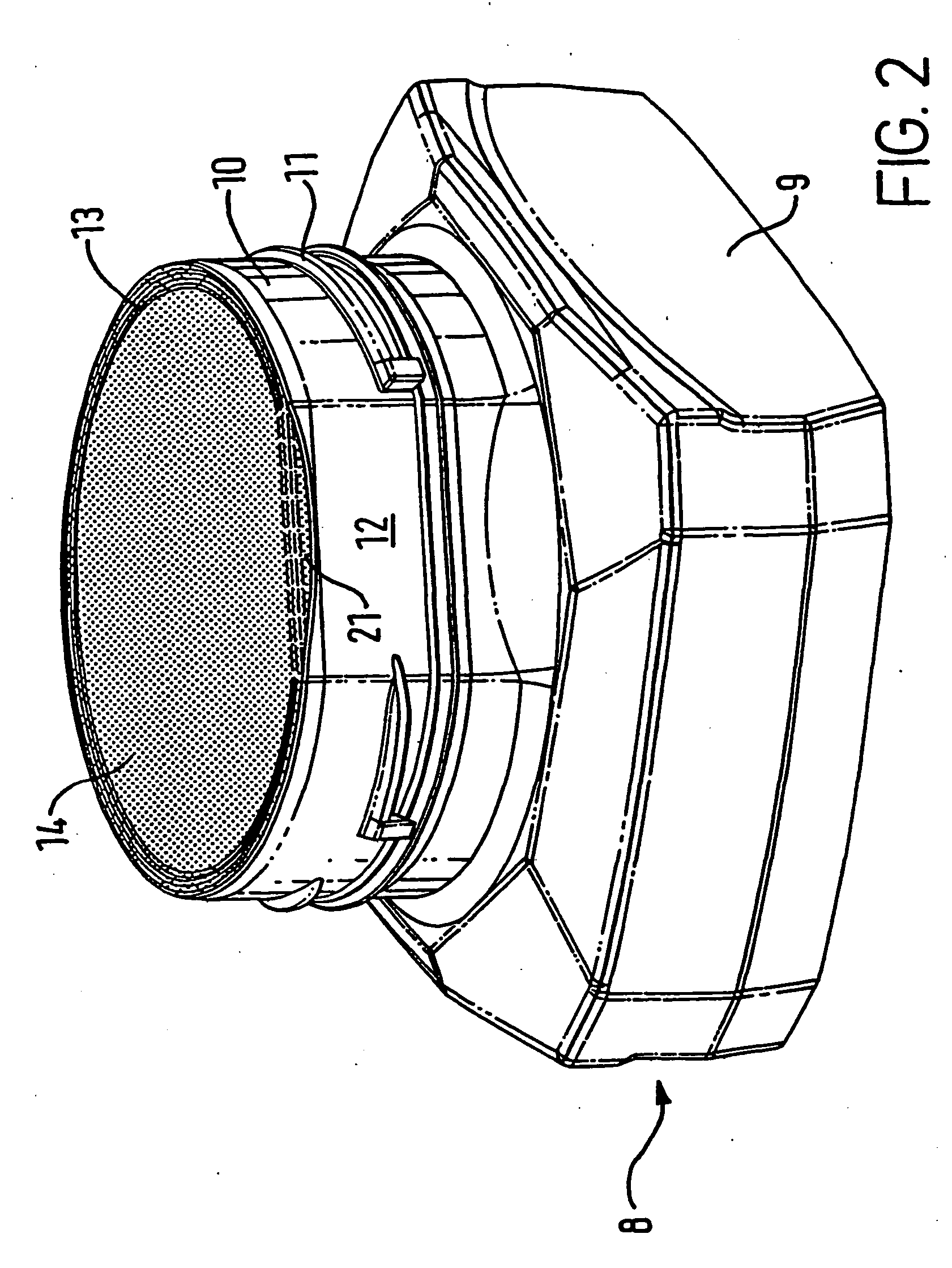 Packaging comprising a container and membrane