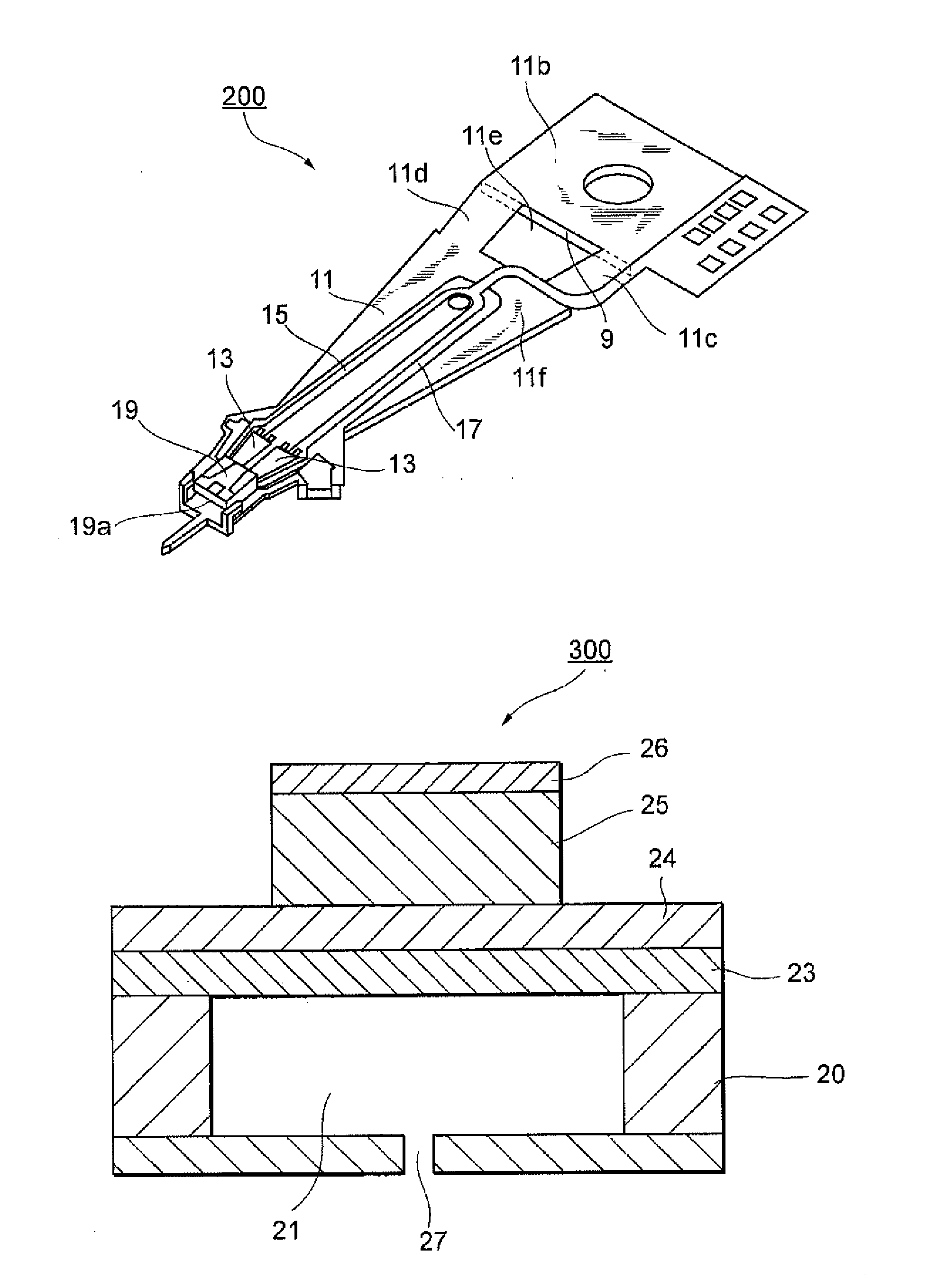 Piezoelectric device, piezoelectric actuator, hard disk drive, and inkjet printer apparatus