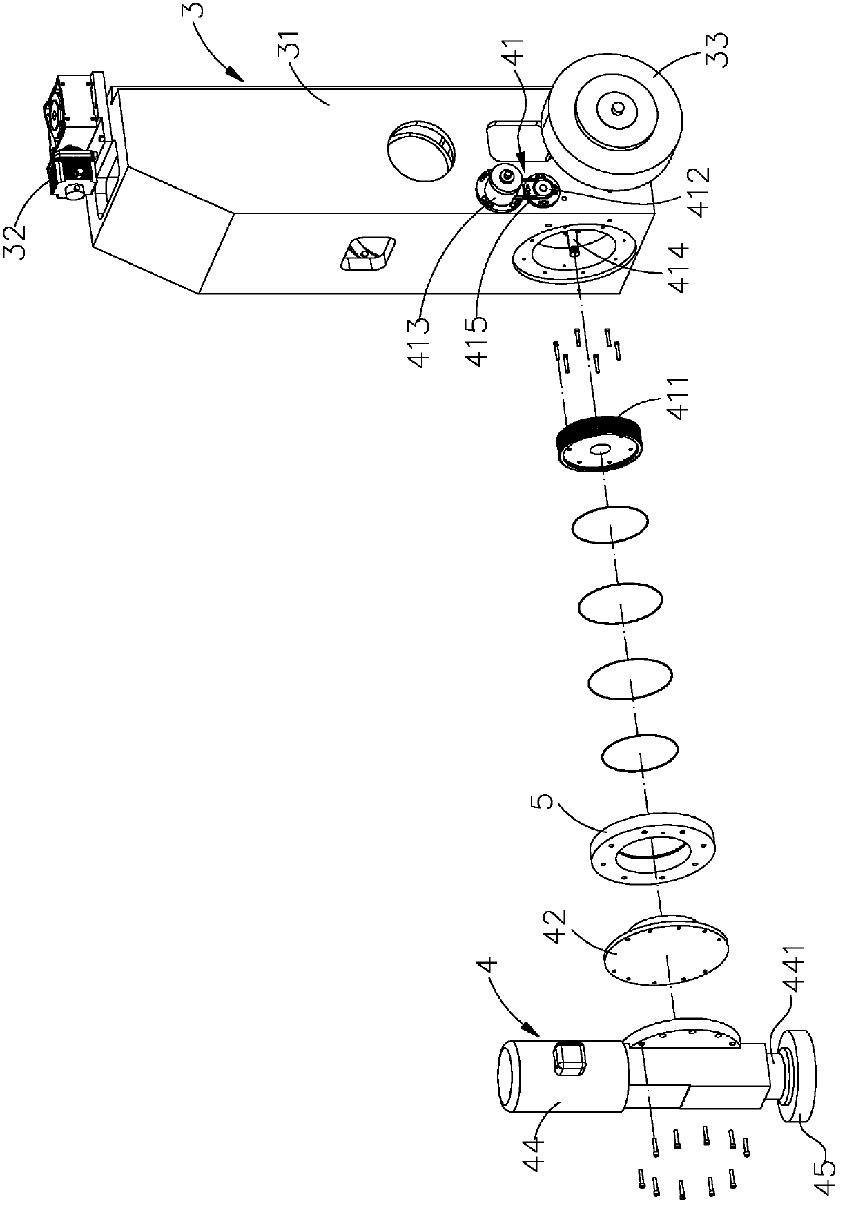 Grinding machine structure provided with movable rotary vertical grinding head