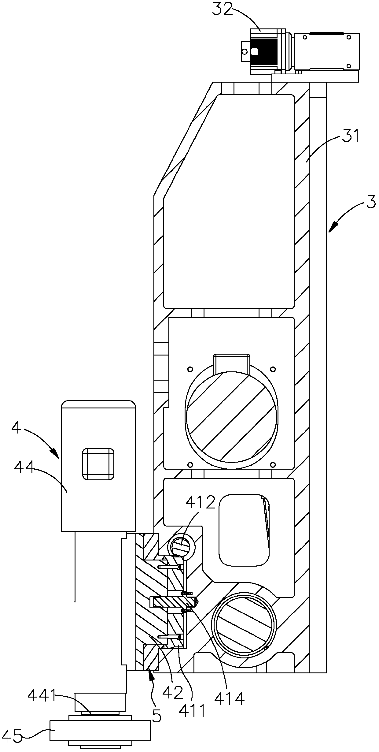 Grinding machine structure provided with movable rotary vertical grinding head