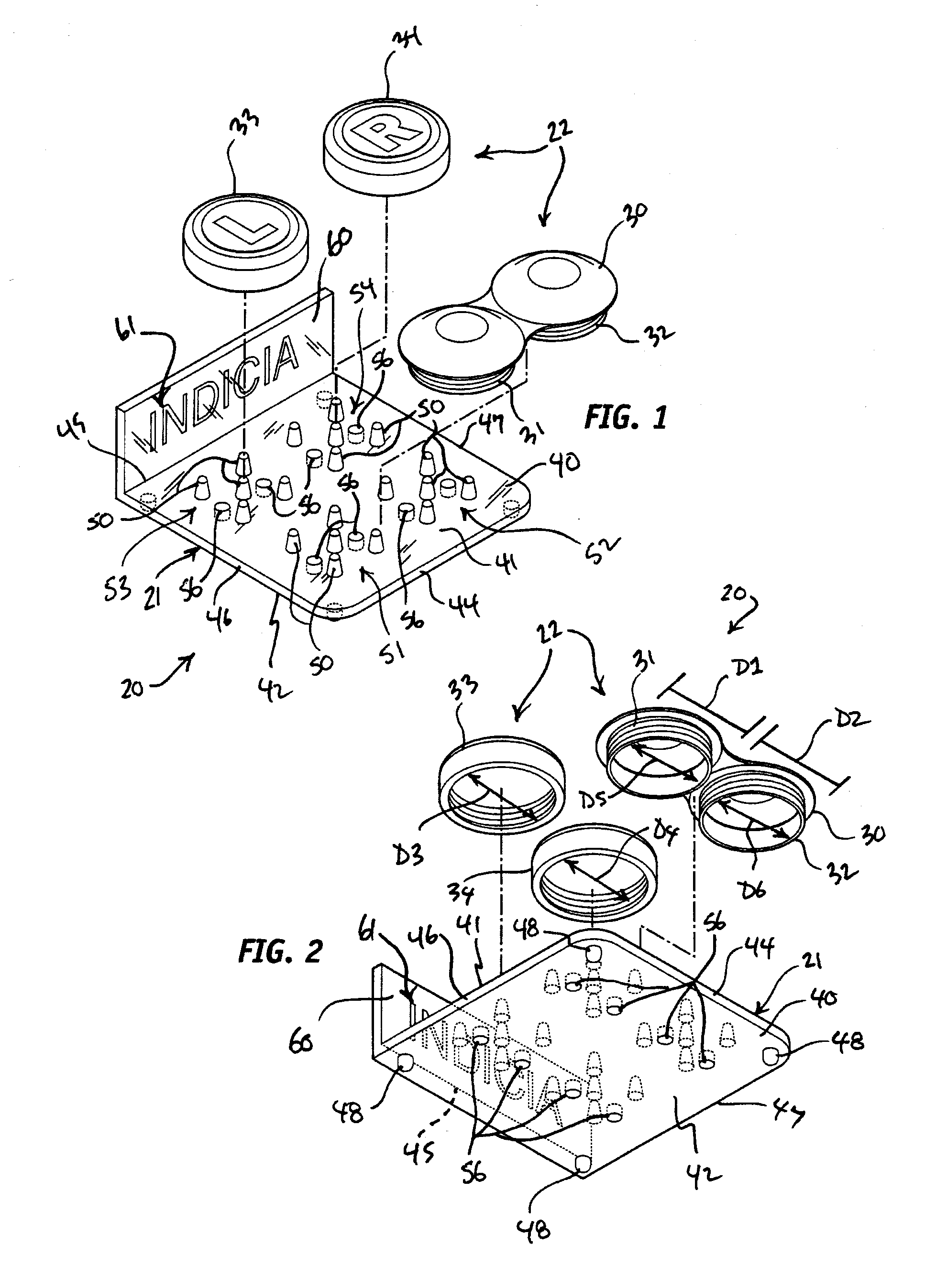 Contact lens case drying and storage rack assembly