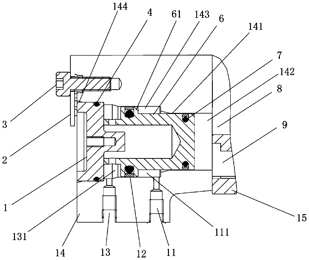 Automatic adjusting device for built-in volume ratio of fuel cell air compressor