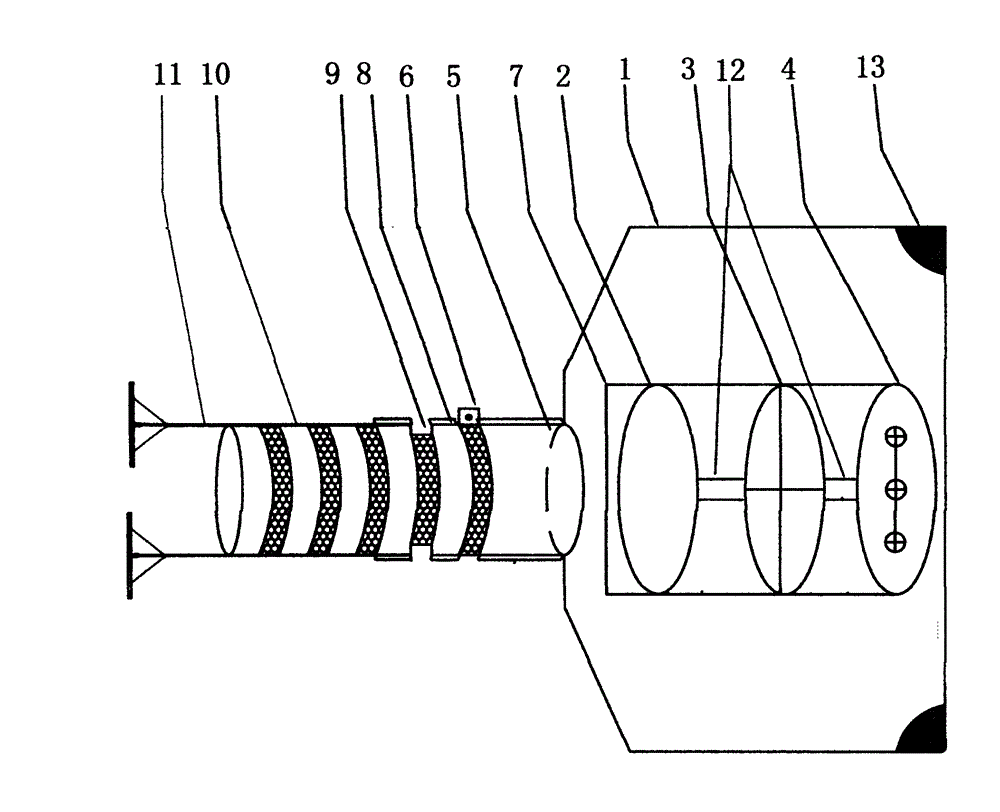 Warm-air clothes dryer with horizontal double discharge pipes