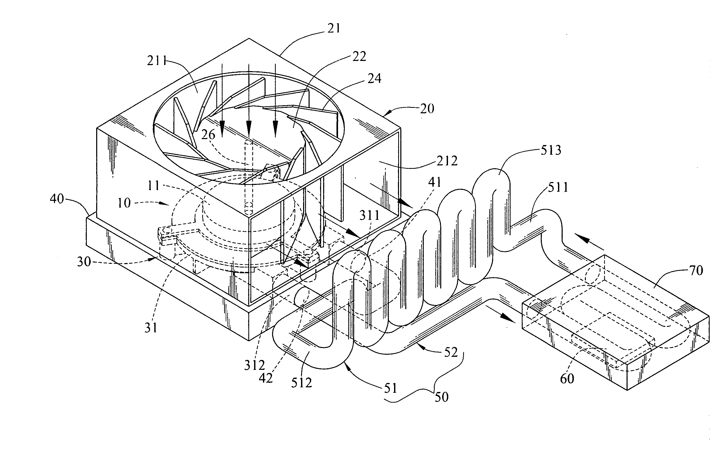 Liquid cooling type heat-dissipating device
