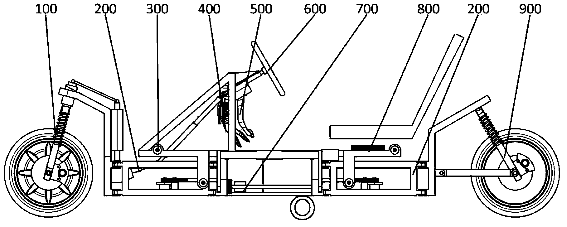 Combinable vehicle chassis device