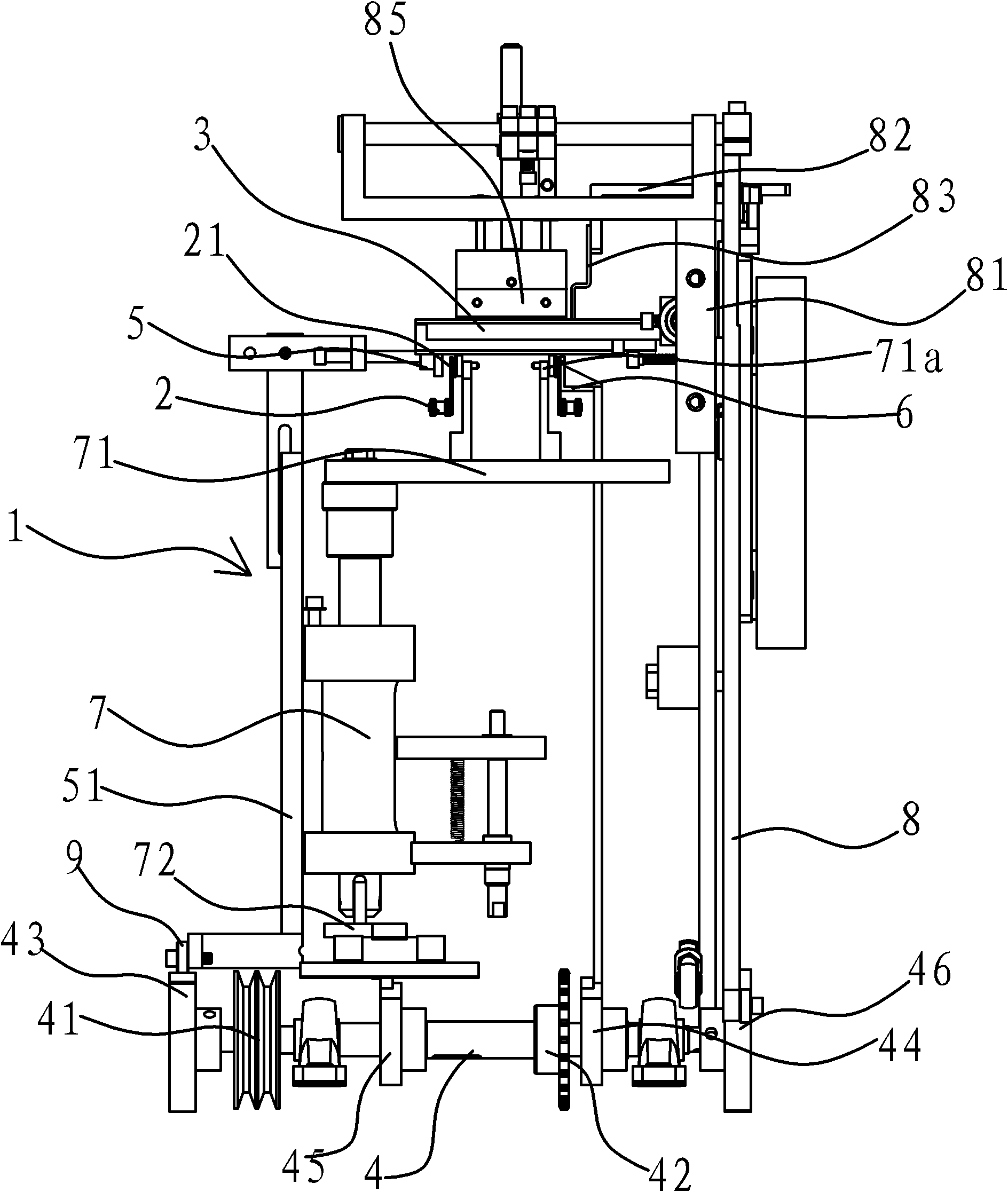 Transmission device of automatic round-surface screen printing machine