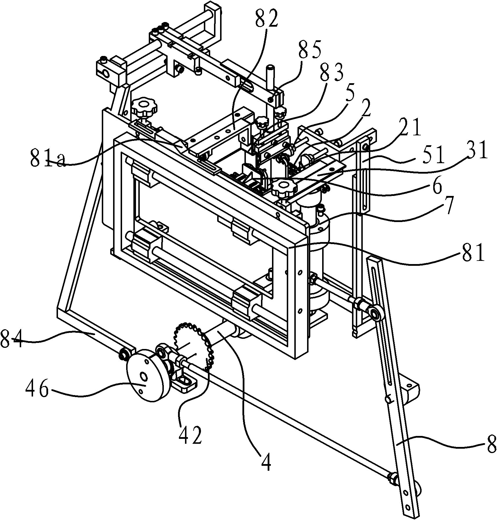 Transmission device of automatic round-surface screen printing machine