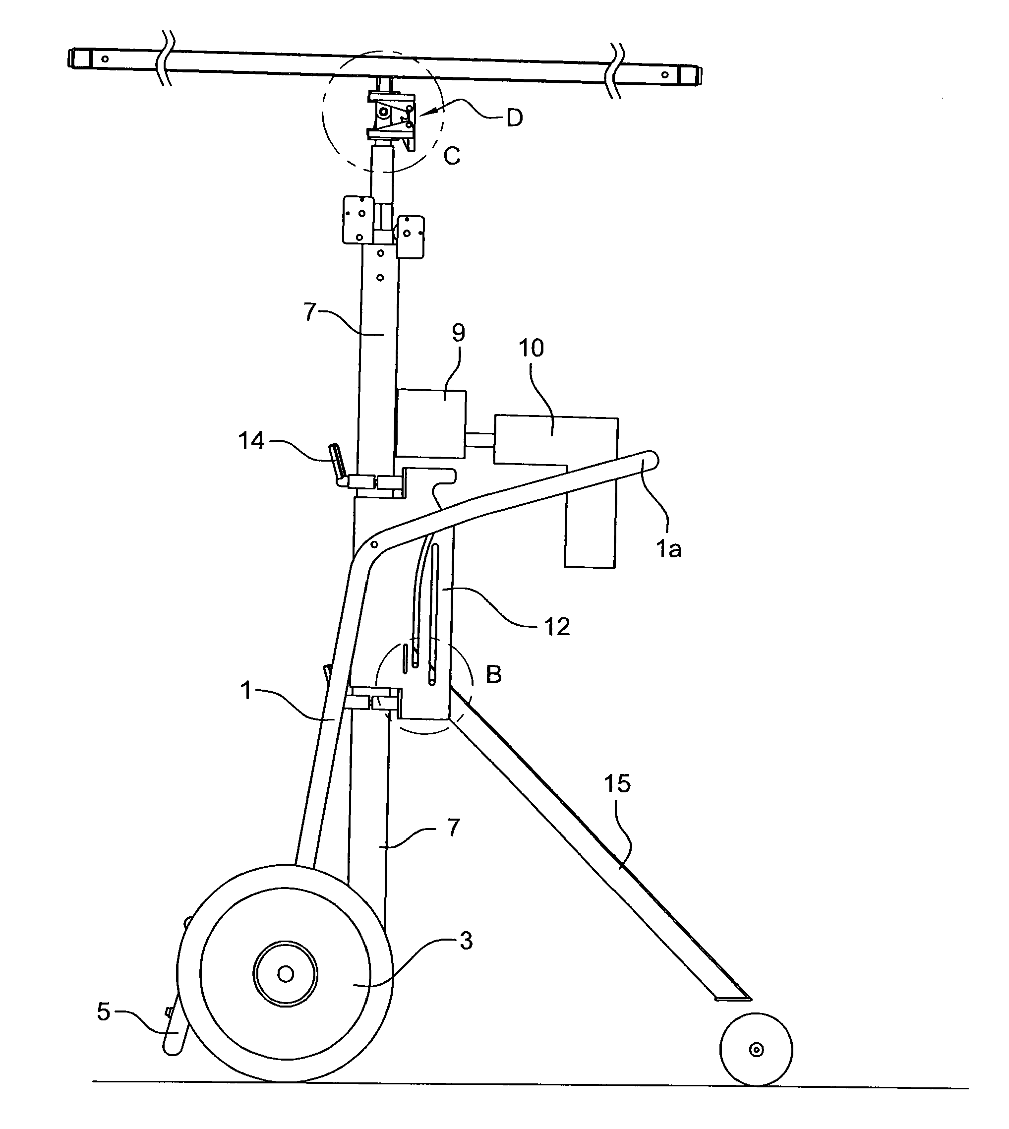 Wheeled structure for handling and fitting panels or plates