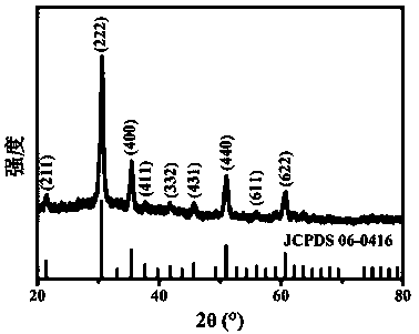 Preparation method of In2O3 particles/In2O3 fiber composite material as well as obtained product