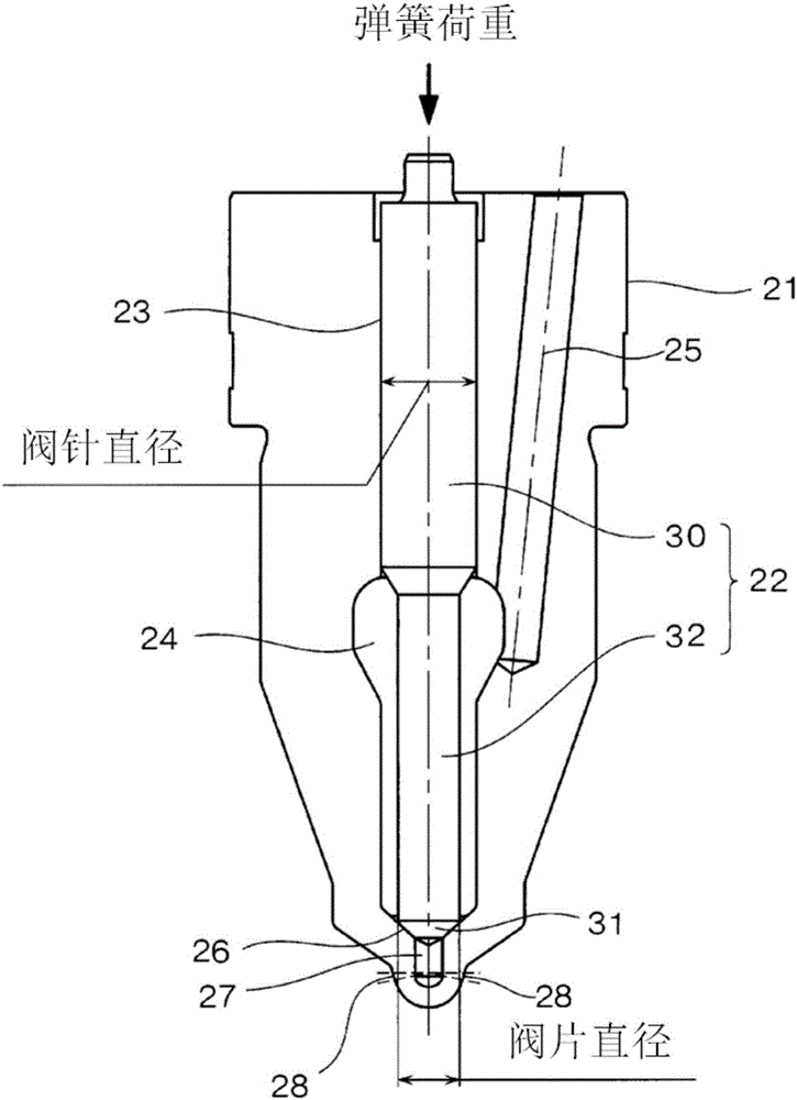 Injection valve for 4 stroke engine