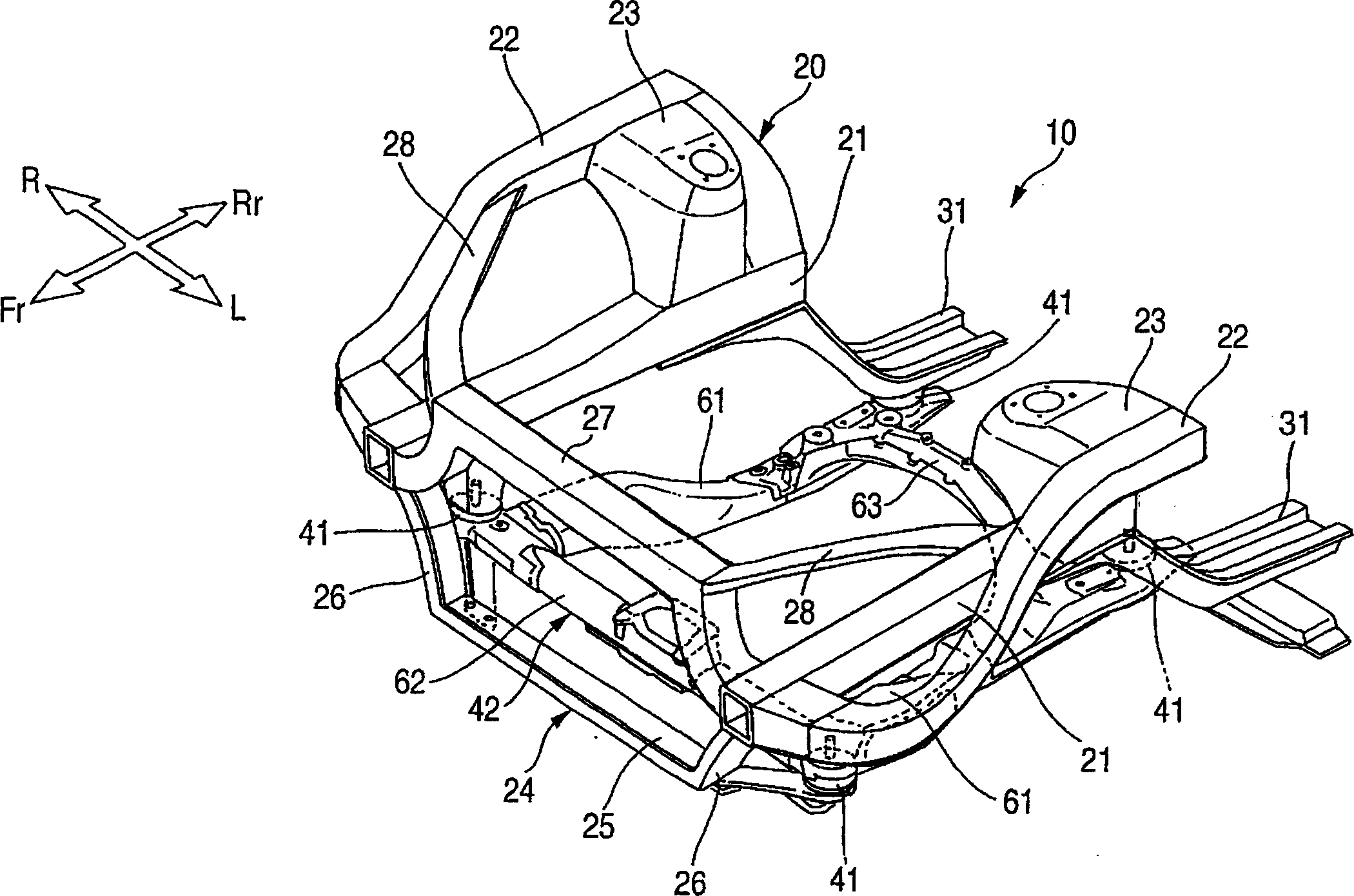 Subframe for vehicle and bush attaching structure