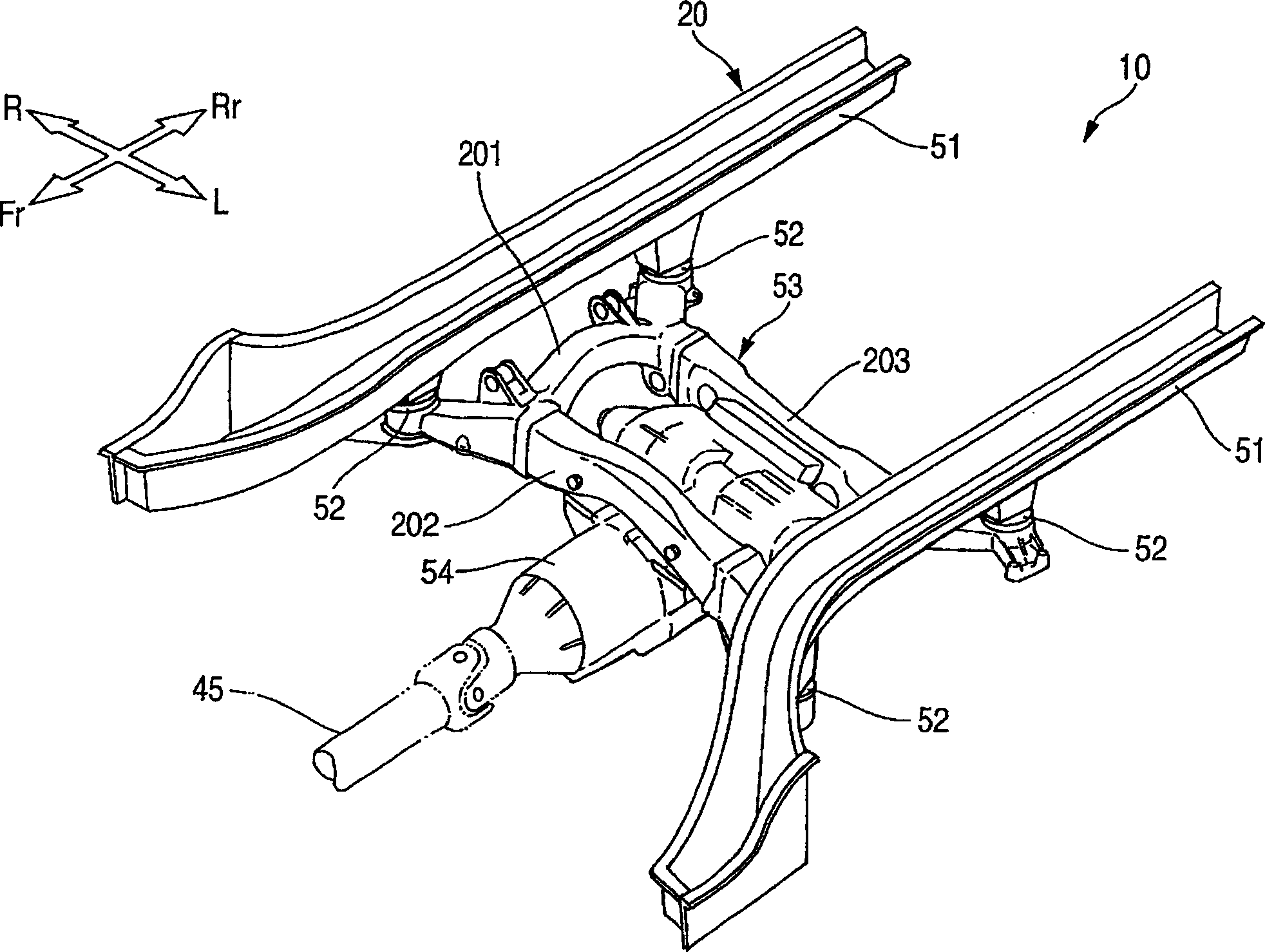 Subframe for vehicle and bush attaching structure