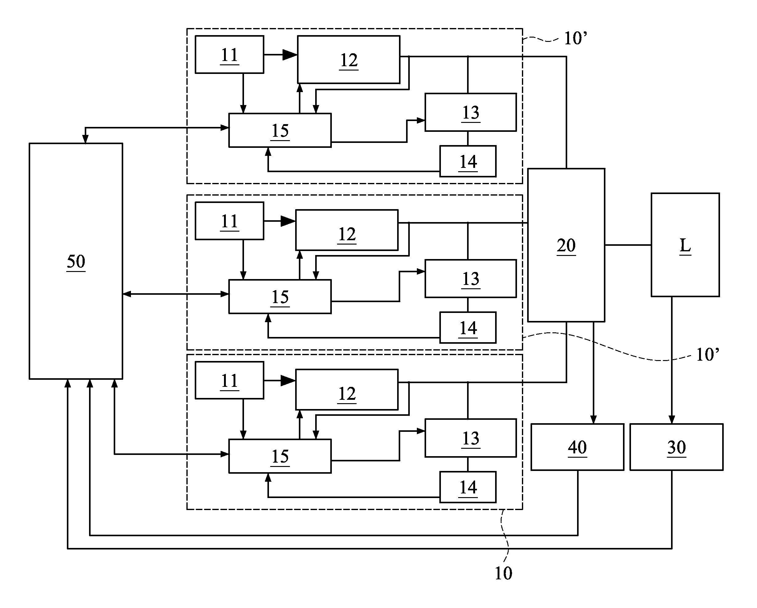 System of a plurality of series-connected fuel cell converter devices and method for controlling the system