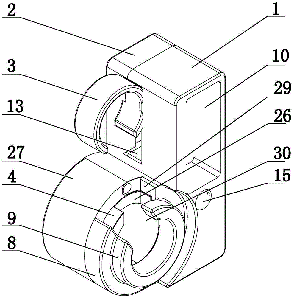 Secondary pressing plate forced locking device and method for forced locking thereof