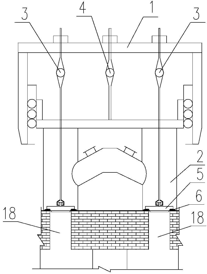 Dislocation starting device of coke oven cover and application method of dislocation starting device