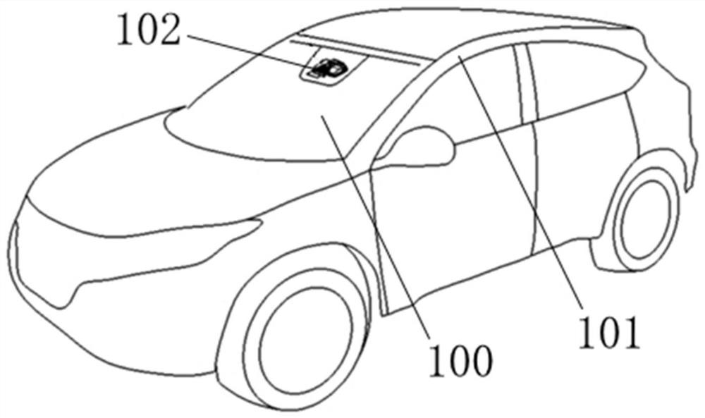 Laminated glass provided with camera