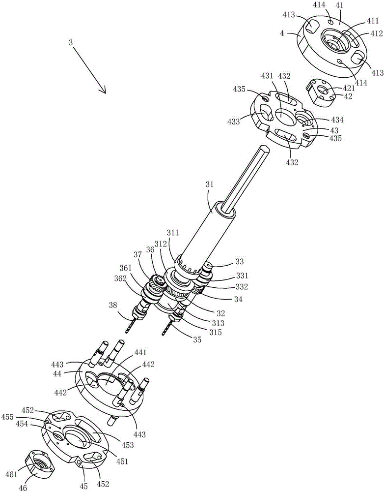 Pneumatic double-bit bench drill capable of realizing automatic feeding