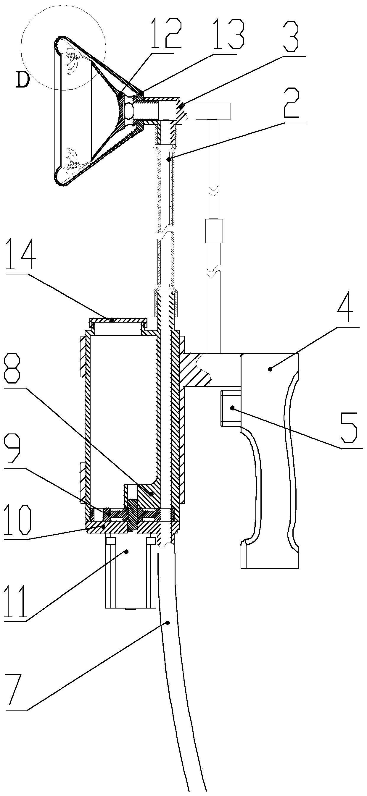 Fixed-quantity type pollen-spraying fruit tree pollination device