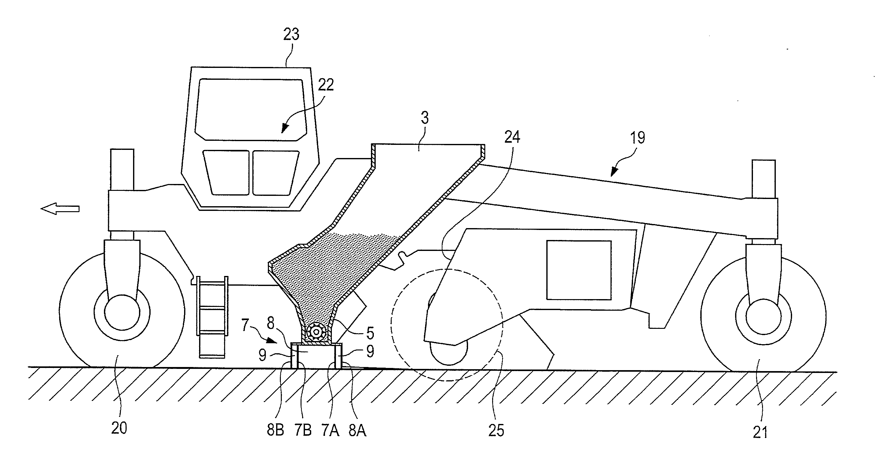 Civil Engineering Machine For Spreading Material For Spreading On Soils Or Base Materials