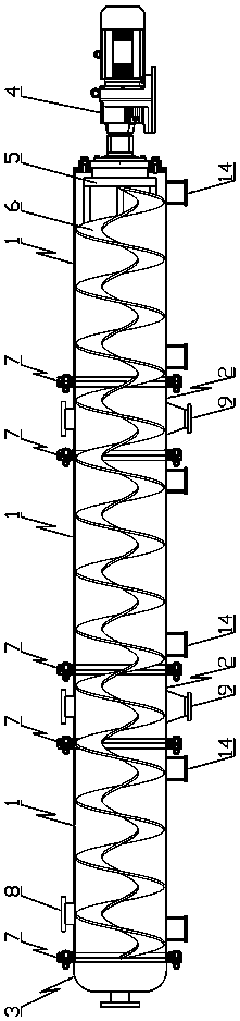 Screw conveyer for conveying insoluble sulfur