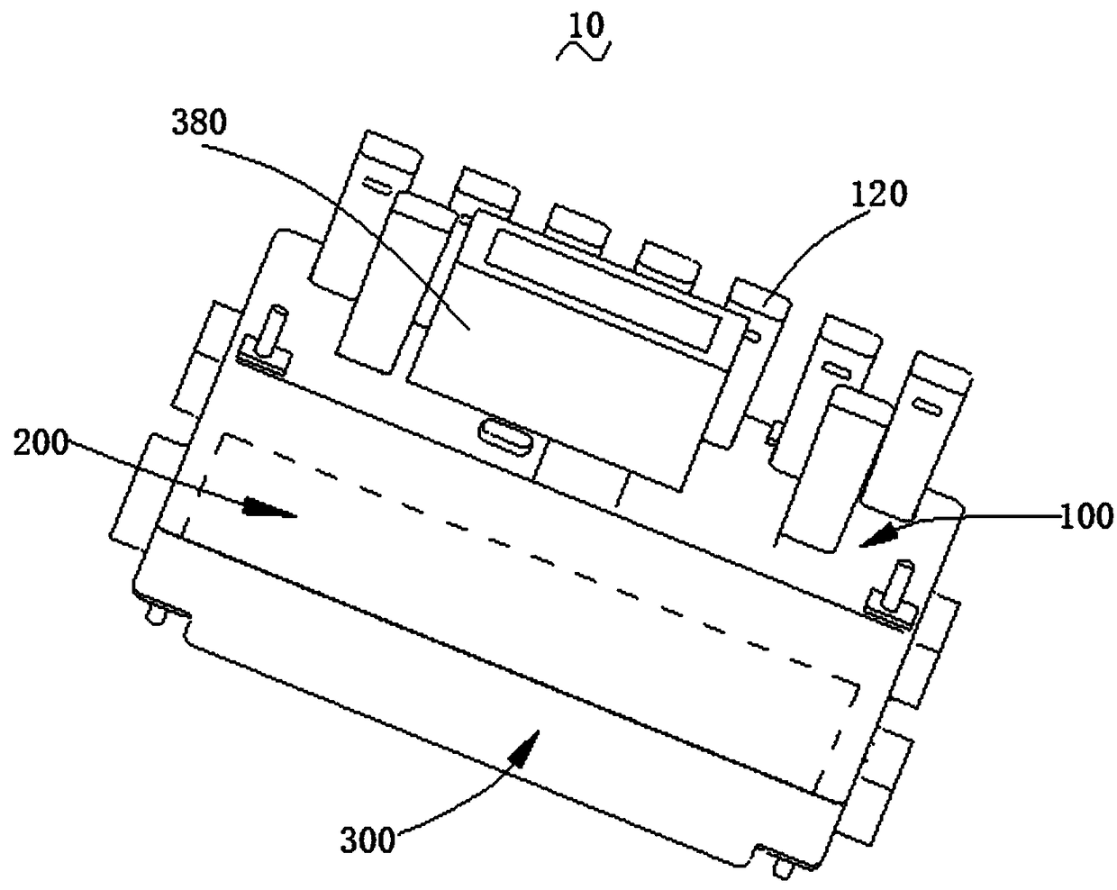 Sand mould structure of one-piece cylinder cover