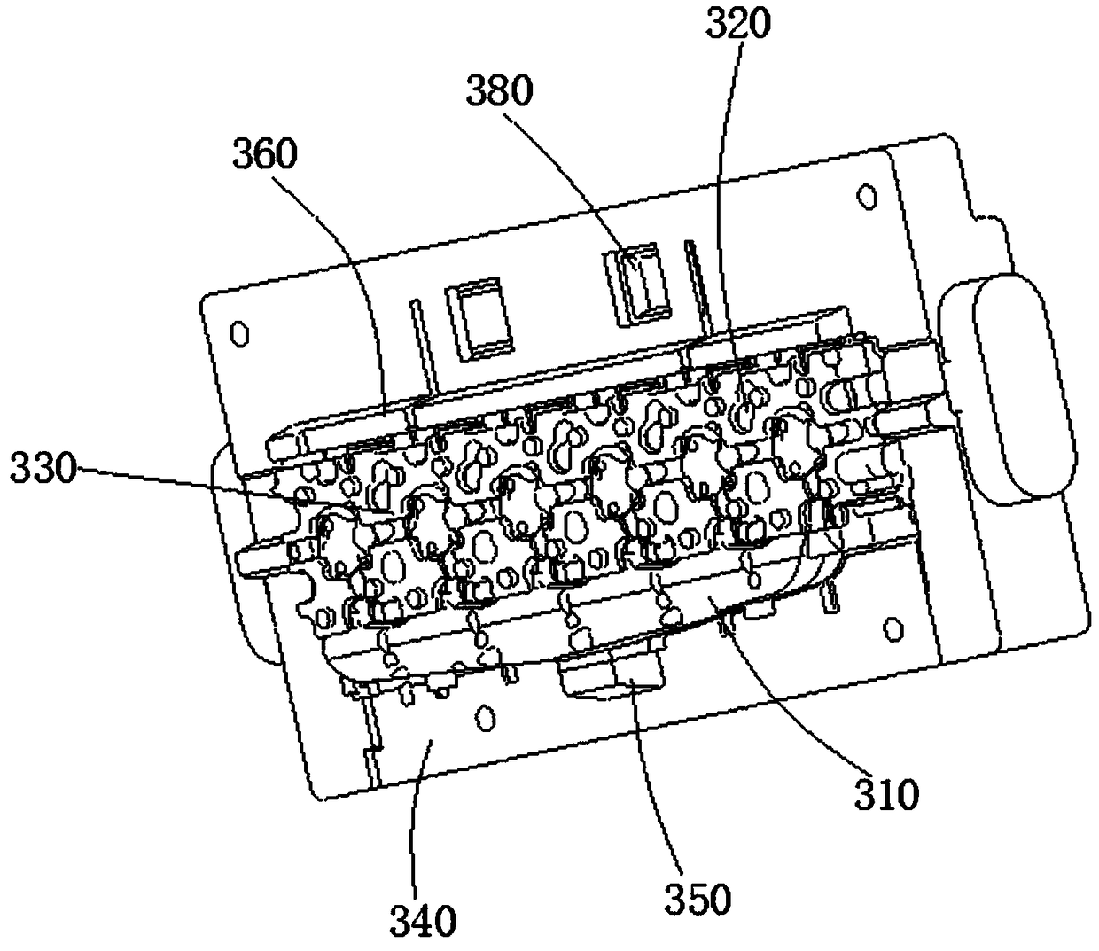 Sand mould structure of one-piece cylinder cover