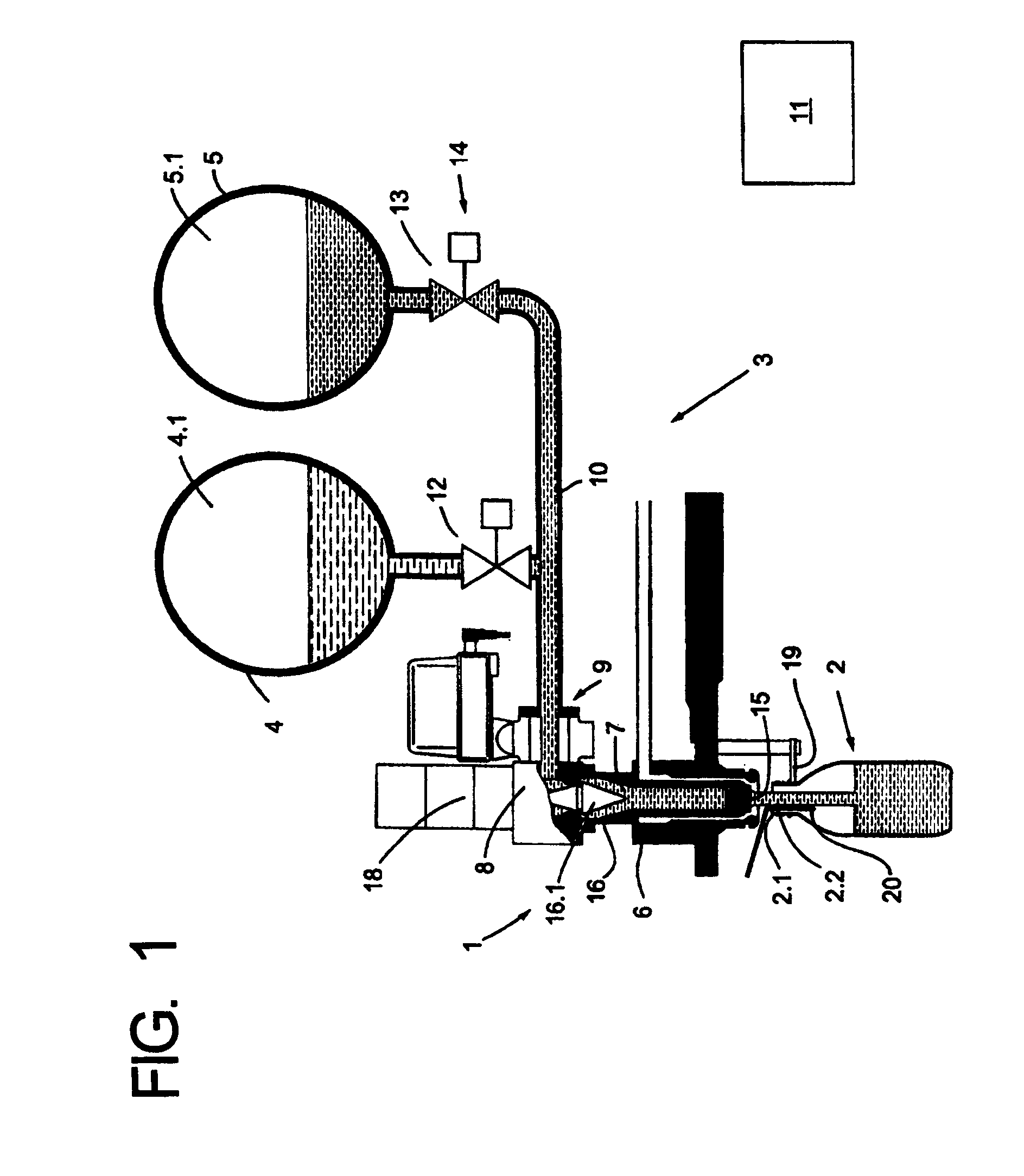 Method and apparatus for filling beverage bottles, in a beverage bottling plant, with a beverage material comprising a carbonated water component and a liquid flavoring component, and method and apparatus for filling containers, in a container filling plant, with a material comprising a first ingredient and a second ingredient