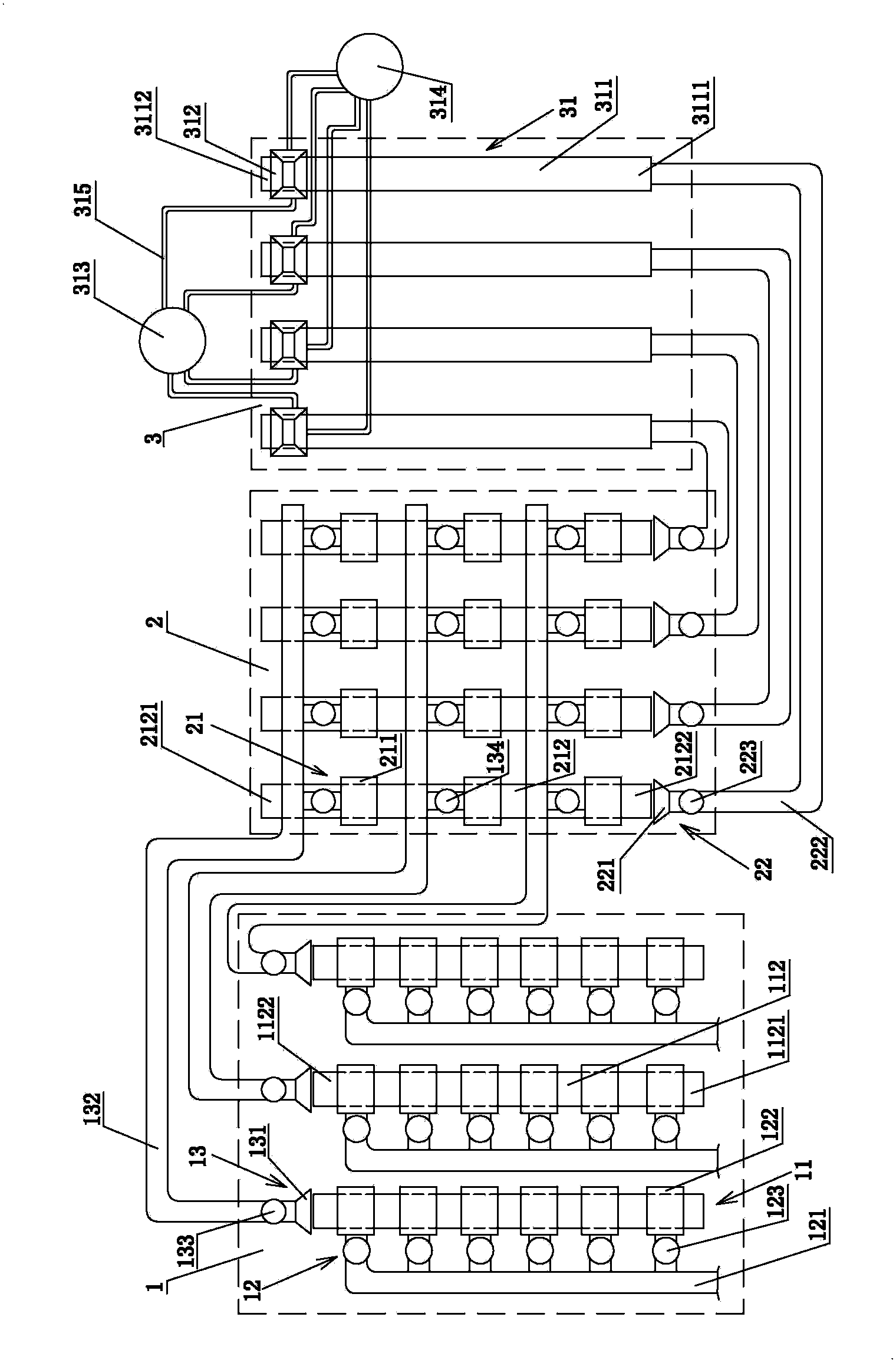 Multistage dispensing equipment applied to production of regenerative polypropylene