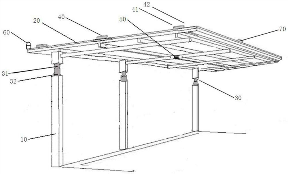 Anti-collapse shed with alarming and automatic adjusting functions and adjusting method