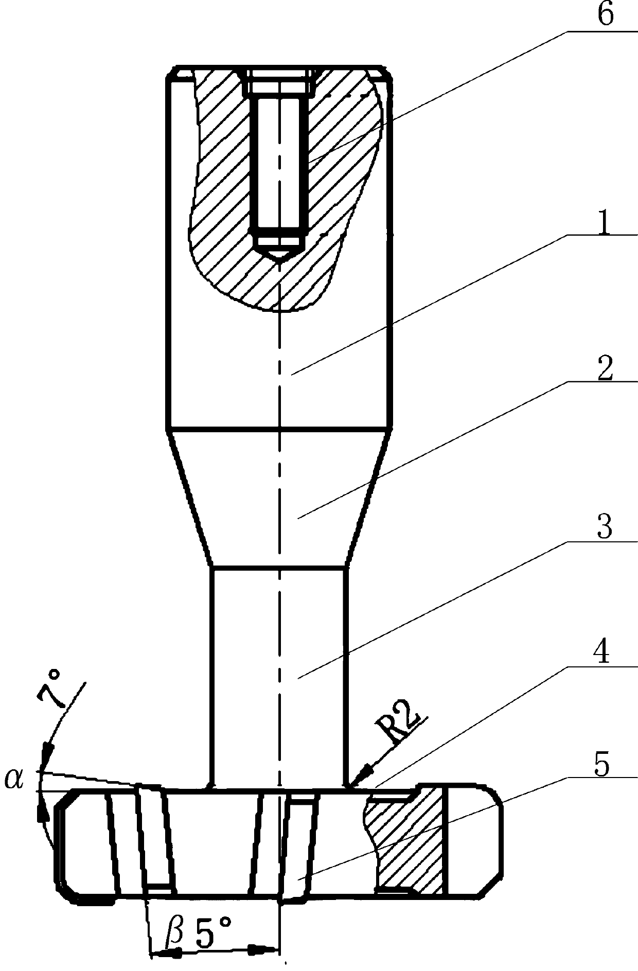 Machining method of aircraft large arc-shaped structural part and T-shaped staggered tooth cutter for machining