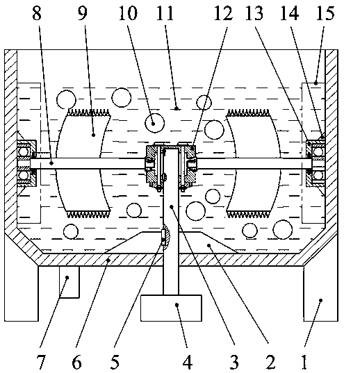 Pulping device based on multi-zone reciprocating turnover turbulent-flow impact-type pulping