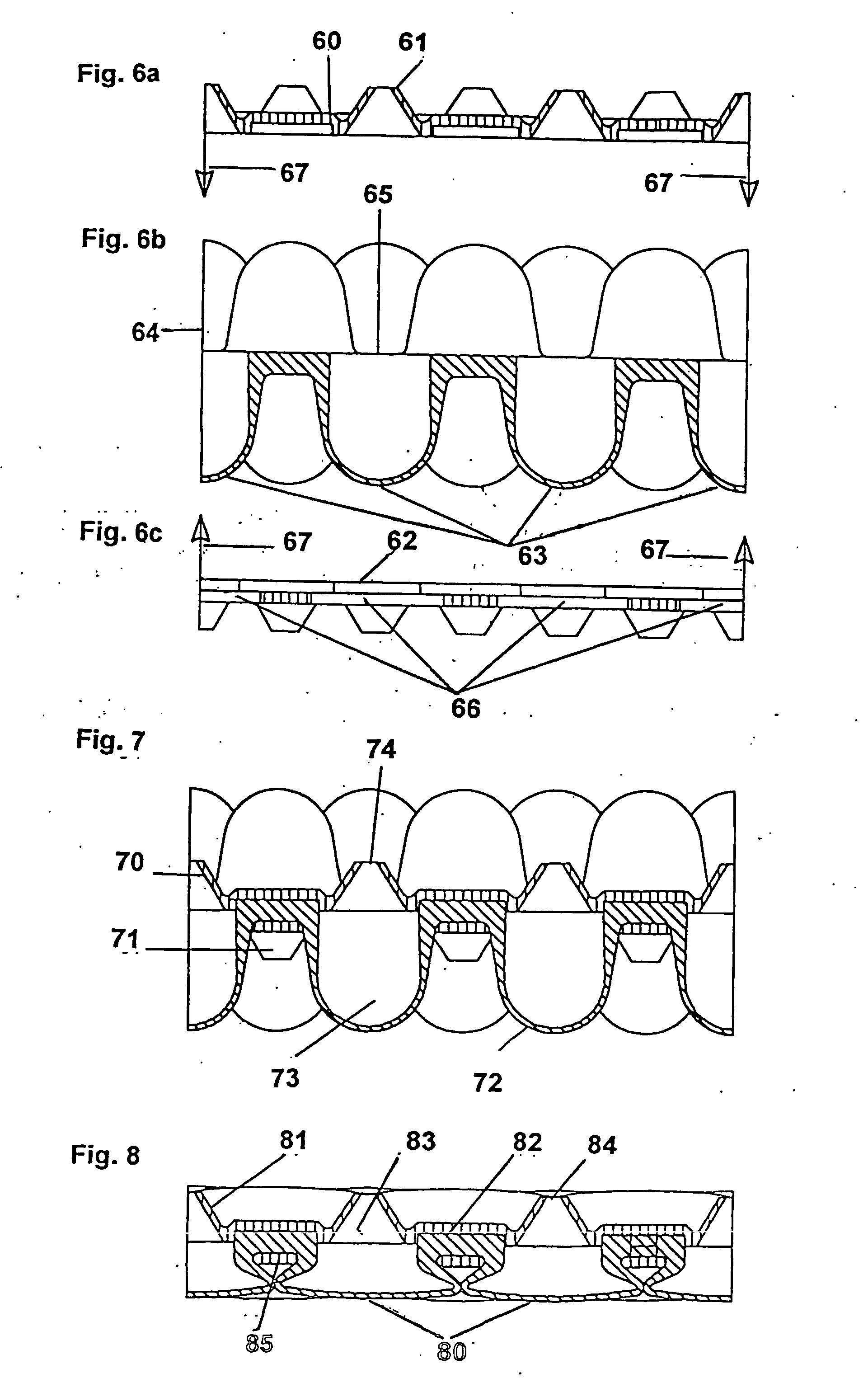 Flexible formed sheets for treating surfaces