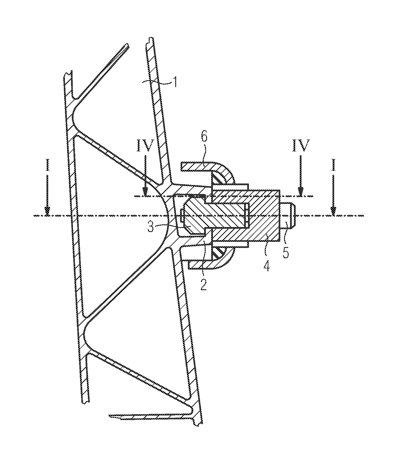 Fastening arrangement for a wall-supported and floor-supported element of an interior fitting of a vehicle