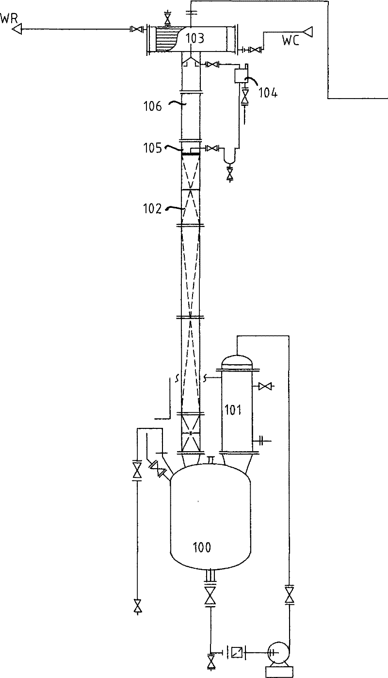 Apparatus for separating gamma-terpinene paracymene with eucalyptus oil falling film type fractionating column